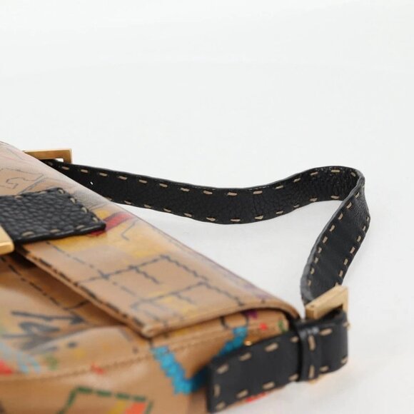 FENDI Mamma Baguette Shoulder Bag Coated Canvas Brown Gold Auth 127210SM - Picture 9 of 16